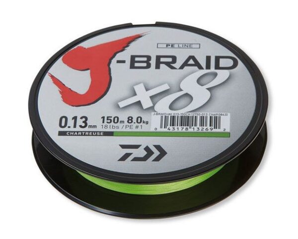 DAIWA J-BRAID X8 0.28mm 150m CHARTREUSE (12750-028)