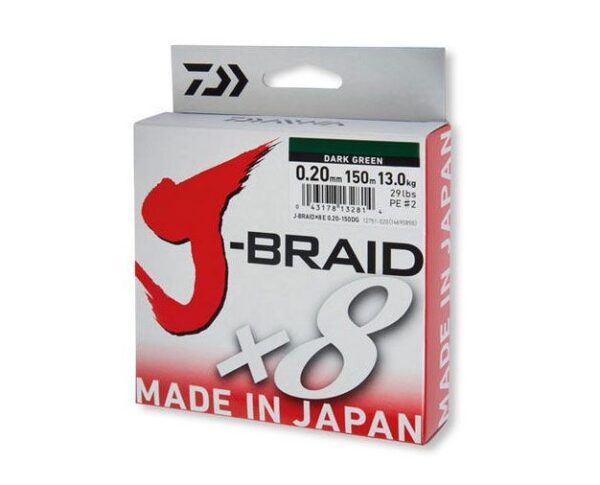 DAIWA J-BRAID X8 0.28mm 150m CHARTREUSE (12750-028)