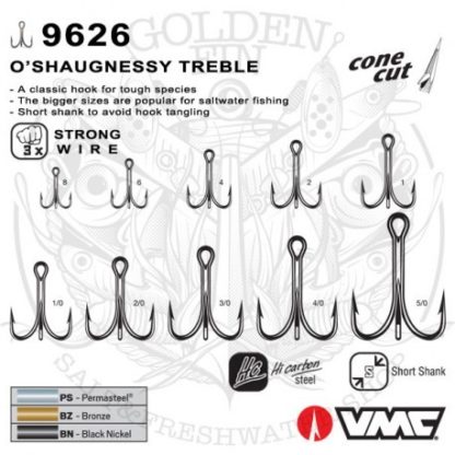 VMC TREBLE HOOKS 9626 BN 3X STRONG « Trokrake i dvokrake « Deon Ribolov